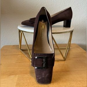 Bruno Magli heels Handmade Italian Suede sz 35